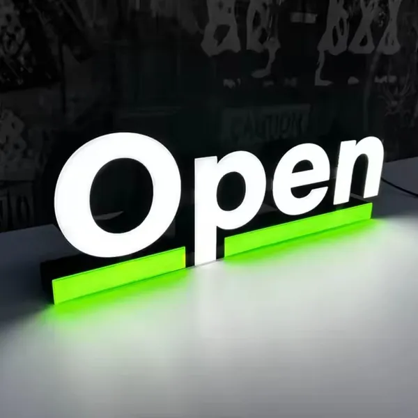 Outside Store Hollow Stainless Steel Acrylic Advertising LED Words Light Box Sign Board photo-5