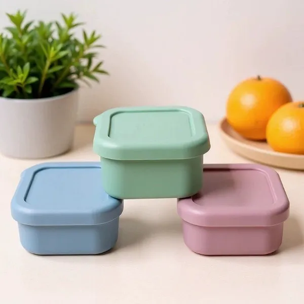 Food-Grade Silicone Mini Food Storage Containers Reusable Baby Food Containers Airtight Small Toddler Snack Cups for Toddler Nuts Fruit photo-2