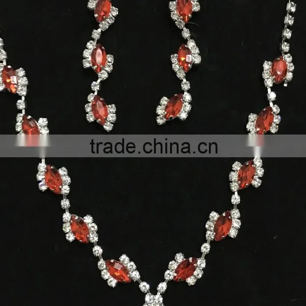 Factory Wholesale 2016 New Design Red Crystal Rhinestone Jewelry Set Supplier's Choice photo-2