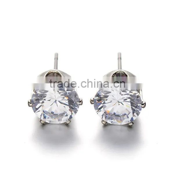 Newest 5 Pairs White and Yellow Zircon Jewellery Earrings Sets For Party Girls photo-3
