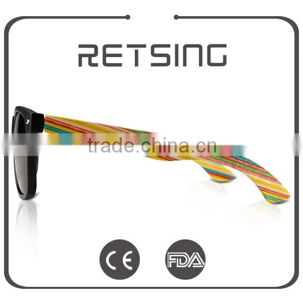 Fashion Accessory Skateboard Wooden Sunglasses With Plastic Frame photo-6