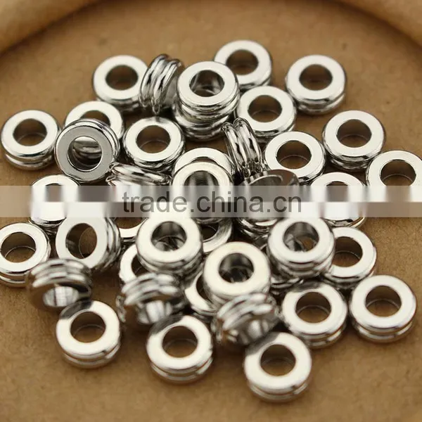 JS1218 Gold Silver Double Disc Rondelle Spacer Beads,hot Bracelet Jewelry Finding Supplies Quality Choice photo-2