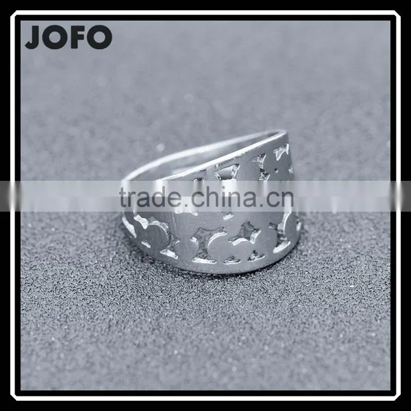 Elegant Jewelry Stainless Steel Hollow Flowers Ring
