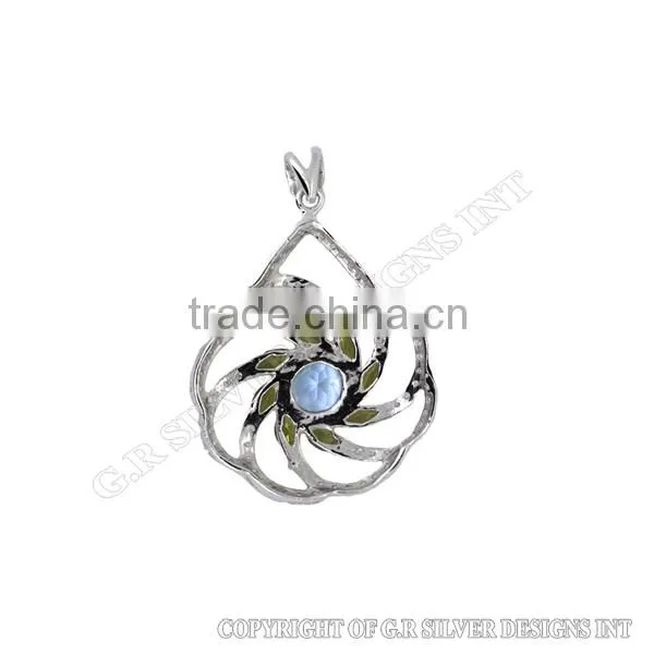 Peridot Pendants Sterling Silver,cz Pendant Sets,silver Pendant Jewelry Supplies photo-2