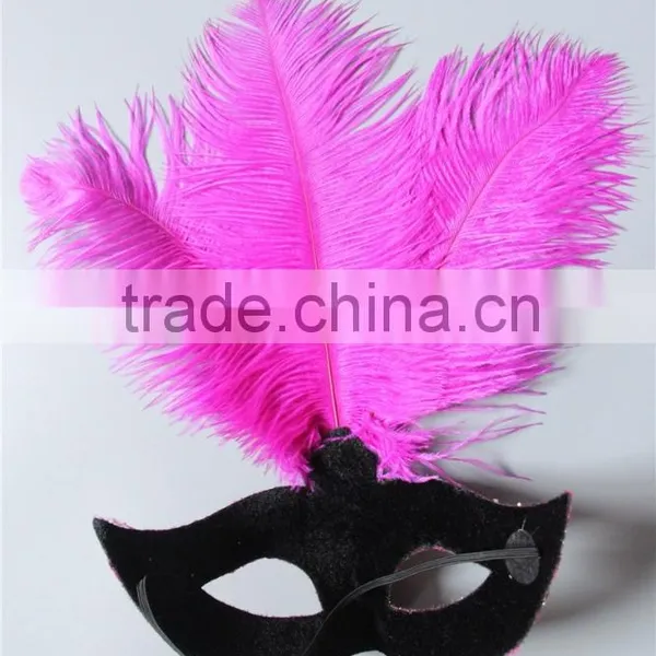 Masquerade Mask Ostrich Feather For Party Decoration photo-2