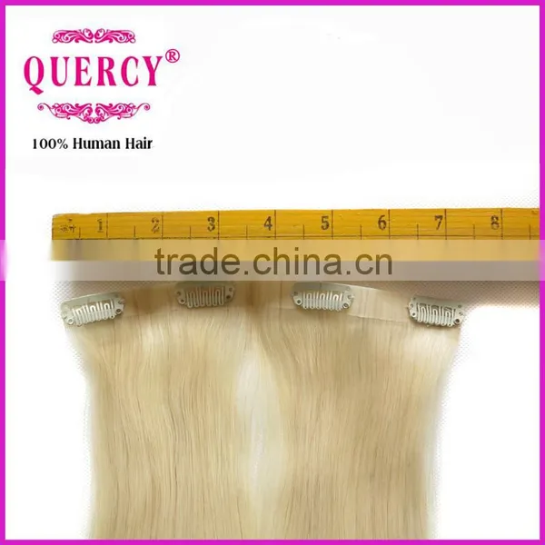 100% Human Hair no Chemical Process pu Skin Weft Clip Hair Extension photo-5