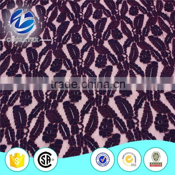 Good Quality Cotton Nylon Net Cord Lace Fabric With Scallop Edges for Garment
