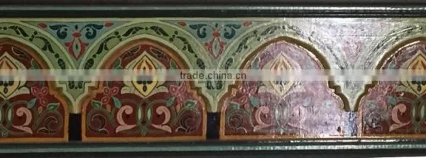 Moroccan Hand Painted Wood Table Border photo-2