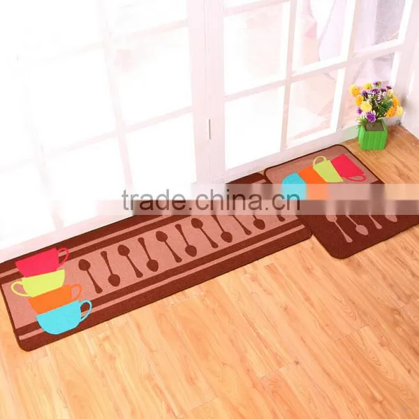 The New Design Coffee Cooking Theme Loop Pile Polyester Printing Kitchen Door Floor Mat Rug Carpet photo-3