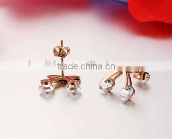 Hot Sale Popular Design Stainless Steel Zircon Earring for Girls photo-3