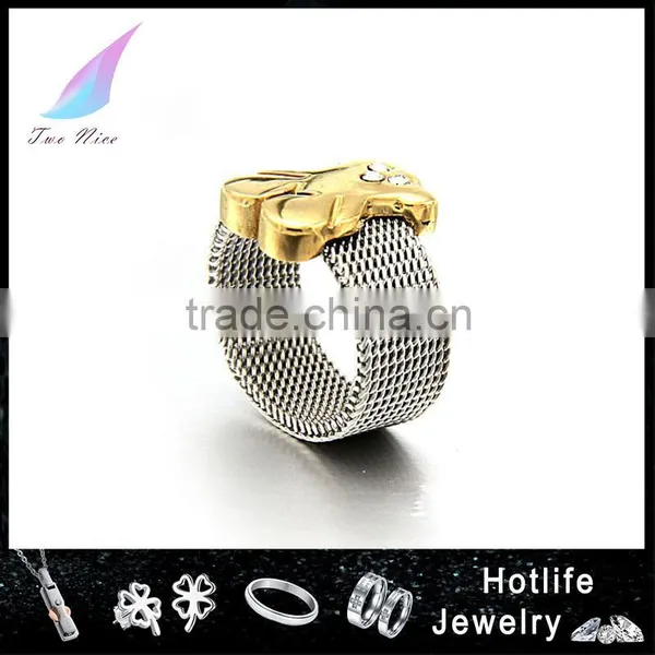2015 Latet Fashion Design Charm 18K Gold Women Bear Rings