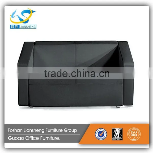 Latest Modern 1+2+3 Office Sofa With Stainless Steel Base and Wood Frame in Black Color GAS725 photo-4