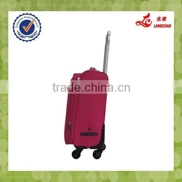 Four Wheels Decent Fashion Girls Pink Fabric Trolley Storage Case photo-6