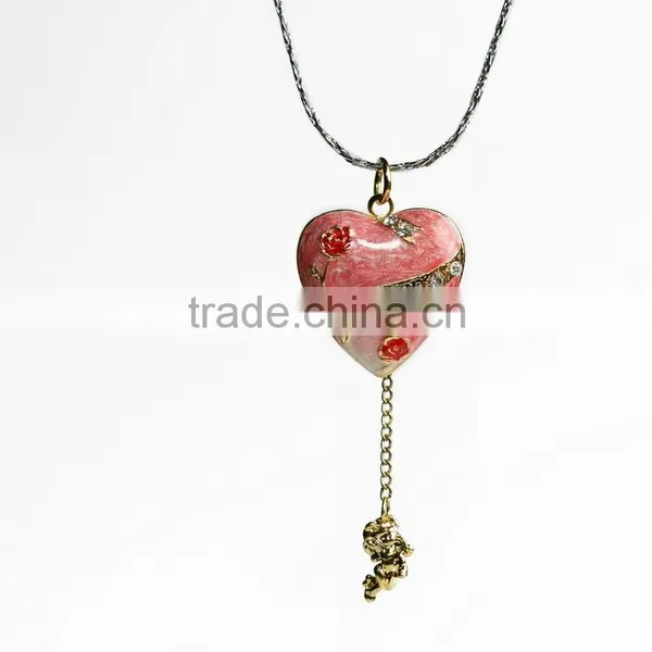 New Fashion Pewter Enamel Heart Pendant Openable