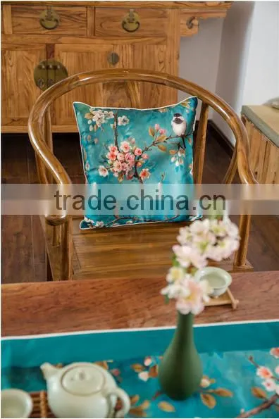 Chinese Style Flower-And-Bird Printed Polyester Table Runner photo-5