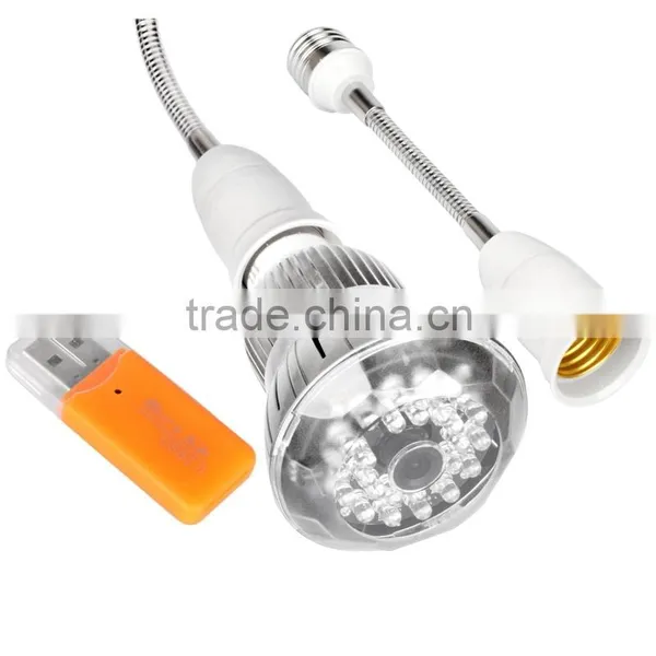 E27 Bulb Style Mini IR Night Vision Voice Activated Motion Detection Hidden Lamp Camera photo-4