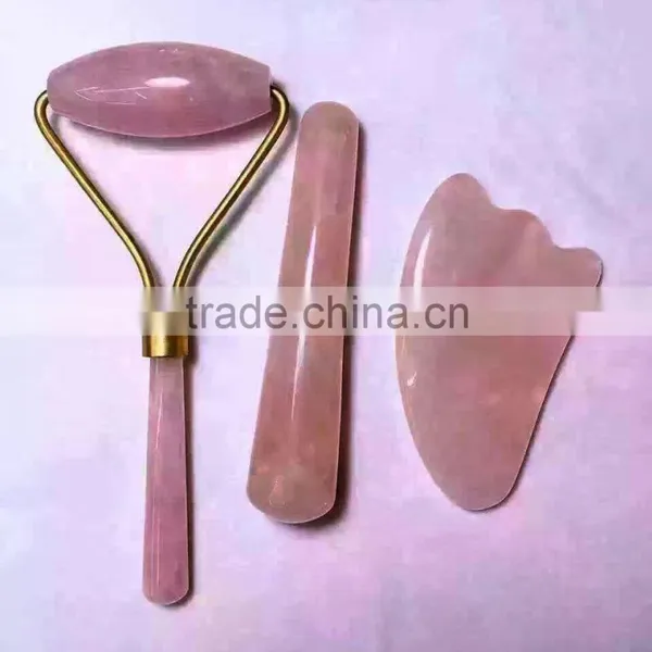 Chinese Local Rose Quartz Crystal Massage/Beauty Massage/Dim Mak Sets
