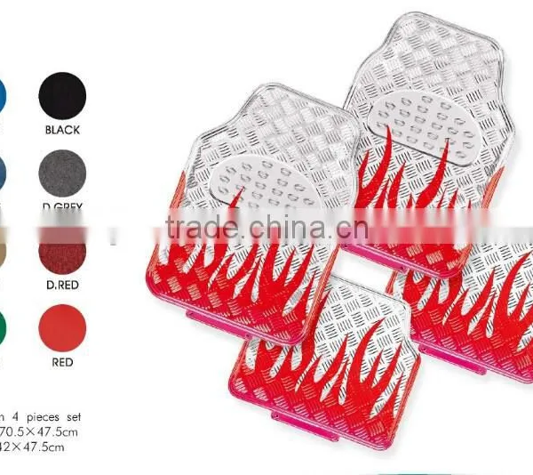 Fire Design 4PC Coloful Metallic Design Aluminum Car Floor Mat Wholesale photo-4