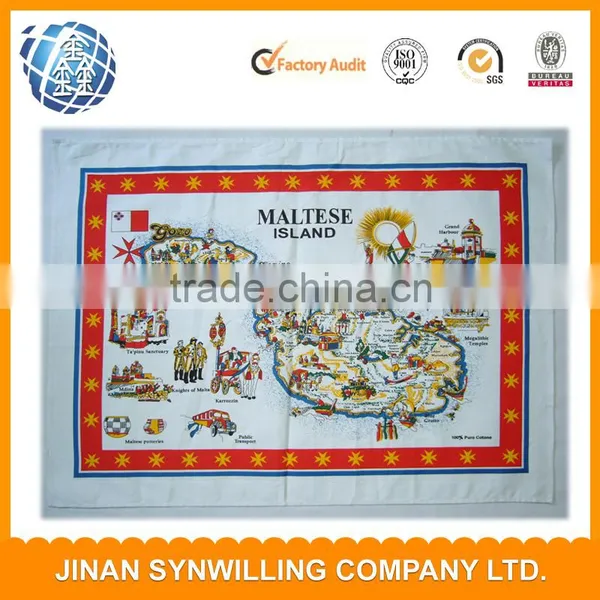 Cheap Tea Towel With Map Design Printed Tea Towel photo-2