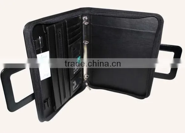 Embossed Business Leather Portfolio/folder With Handle /notepad/penholder photo-4