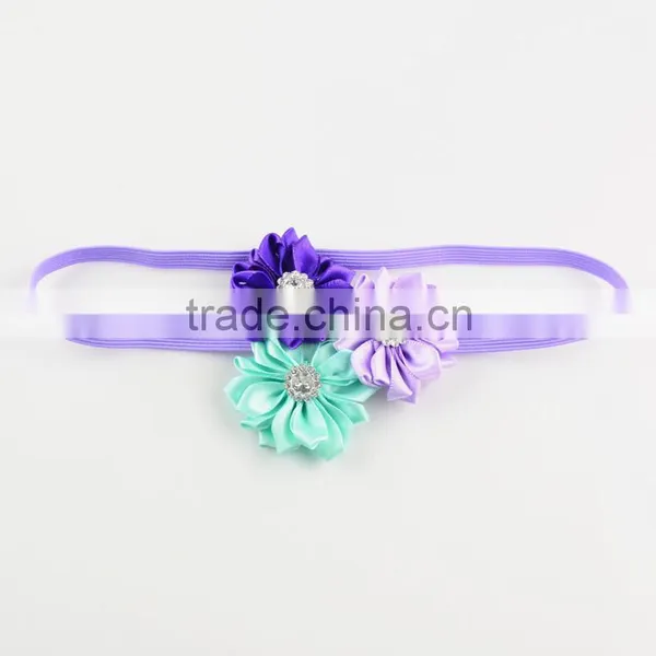 Mini Plastic Diamond Fabric Flower Hair Tie for Sexy Lady, Handmade Flower Bride Bohemian Headband Headband photo-4