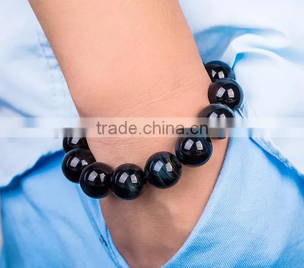 Blue Tiger Eye Stone Bracelet for Sale ,round Gemstone Bracelet photo-4