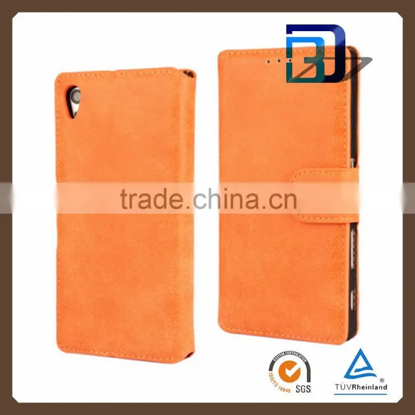 Wallet Function Retro Nubuck Leather Slim Wallet Phone Case Cover for Sony Xperia Z5 Compact photo-3