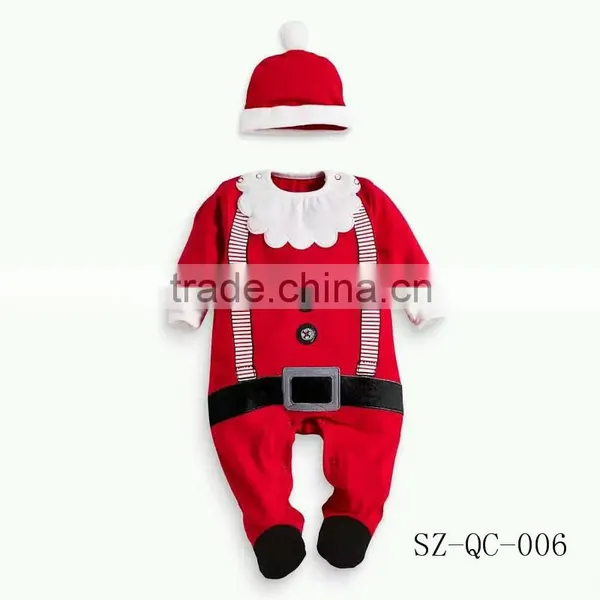 Wholesale High Quality Christmas Clothing 100% Cotton Long Sleeve Baby Romper photo-3