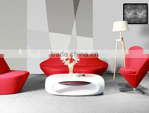 Living Room Furniture Red Lip Shaped Sofa photo-4