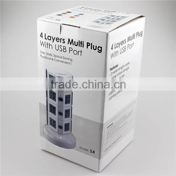 ME-S4 Four Layers Electrical Plug Socket With 4 USB Control in Each Layer and 5-meter Power Line photo-5