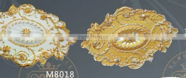 Wholesale PU Carved Circular Flat Bottom Lamp Panel European Decorative Ceiling Disc Relief Murals Carvings photo-2
