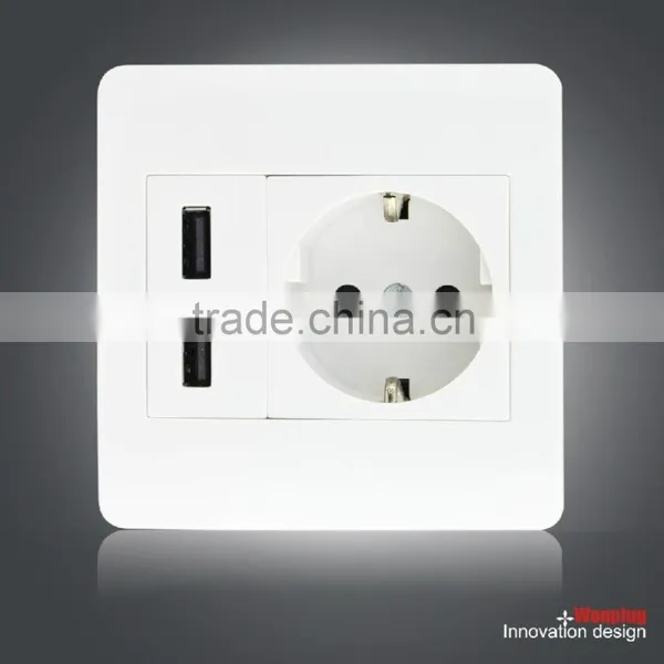 AC 100V-250V EU Socket 2 USB 5V DC 2.1A Charger Charging Power Wall Outlet photo-3