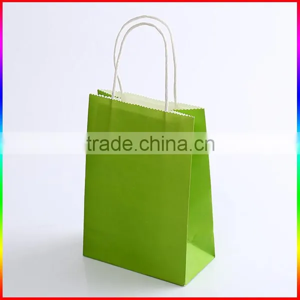 Green Kraft Paper Bag Package With Rope Handle photo-2