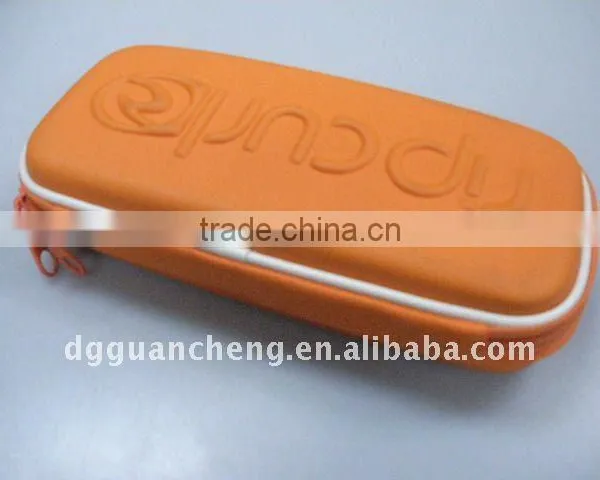 Embossed Logo Eva Moulded EVA pu Leather Pencil Case