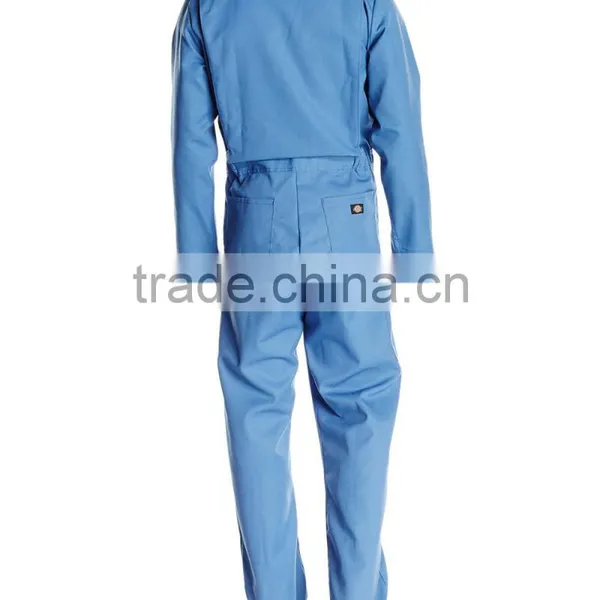 OEM 65% 00pyester 35% Cotton Anti Crinkle Blue Mechanic Long Sleeve Coverall High Quality Uniform photo-2