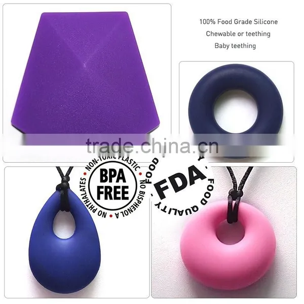 Funny Baby Tys And Silicone Teething Necklace Elephant Pendant photo-2