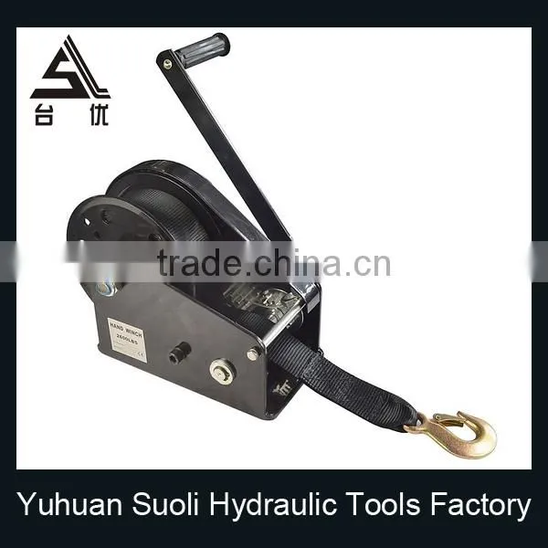 Manufacturing 1200lbs Galvanized Manual Rescue Winch With Belt photo-5