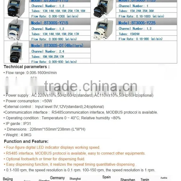 KWT300S Led Digital Display Precise Variable Speed Peristaltic Pump / Dosing Pump for Water Pumps Fluid /2YT15 Pump Head photo-3