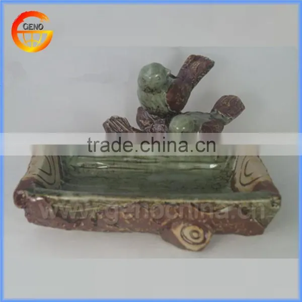 Creative Garden Green Ceramic Bird Feeder