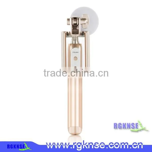 2016 Profession Design Enhancing Light Selfie Stick With Power Bank Portable Monopod With Mirror photo-3