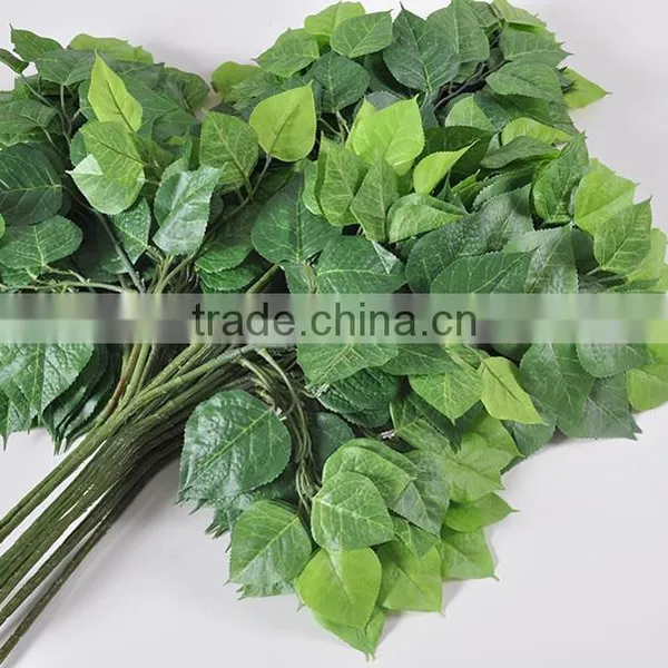 CHY070914 Artificial Big Green Leave/plastic Evergreen Birch Leaf photo-4