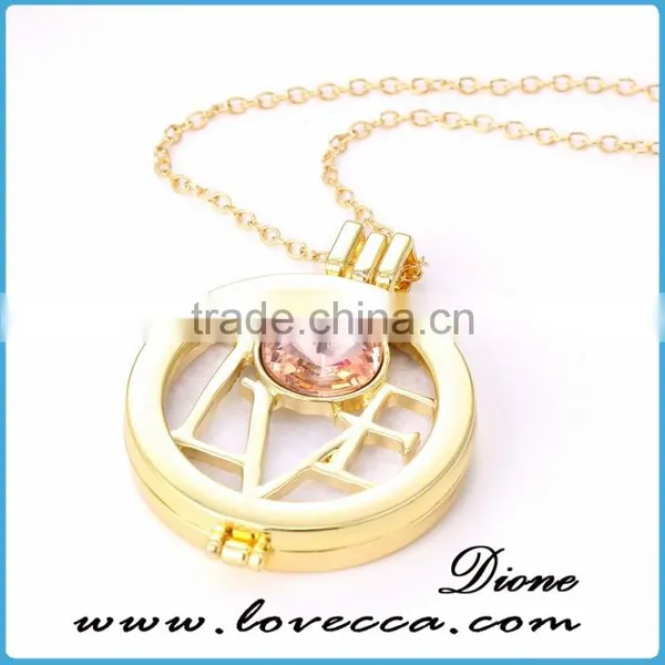 2017 Hot New Products Gold Locket Designs Diamond Diffuser Perfume Locket photo-5