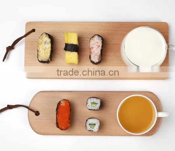 Wholesale Price Unfinished Solid Beech Sushi Serving Tray photo-6
