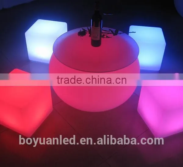 Outdoor and Indoor Plastic RGB 16 Colors Changing Lighting Apple Table Chair for Children photo-5