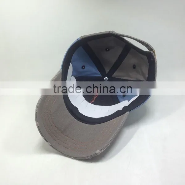 Flat Embroidery Patch Sport Cap Washed Distressed Hats photo-6
