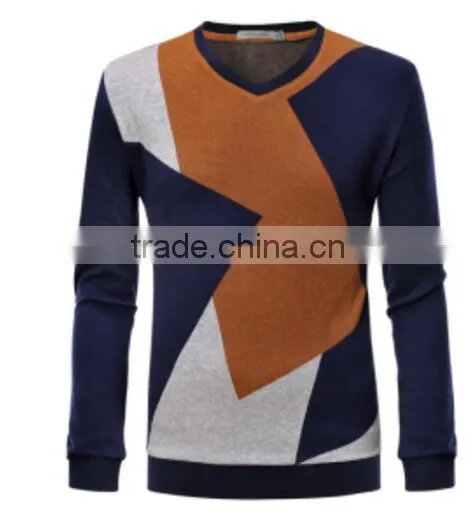 100% Polyester Cotton Material Adults Plain Men's T Shirt/V Collar Long Sleeved T Shirt photo-3