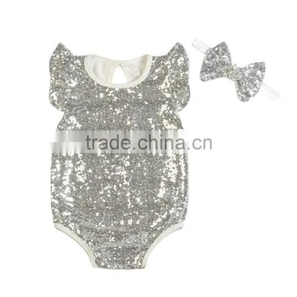 Hot Sale New Style Romper Baby Girl's Full Sequin Romper, Pretty Baby One pc Clothing photo-5