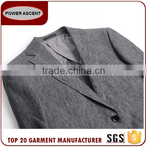 Wholesale Men Coat Suit Checked Half Lined Light Grey Formal Jacket For Men photo-4