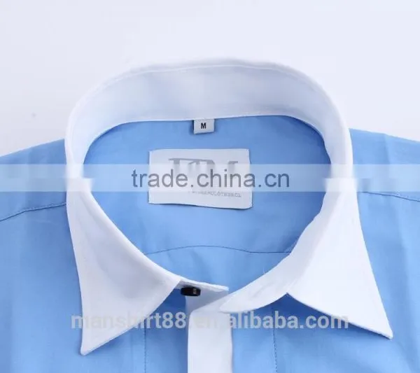 Long Sleeve New Design Solid Color Mens Plain Dress Shirts 2017 photo-4