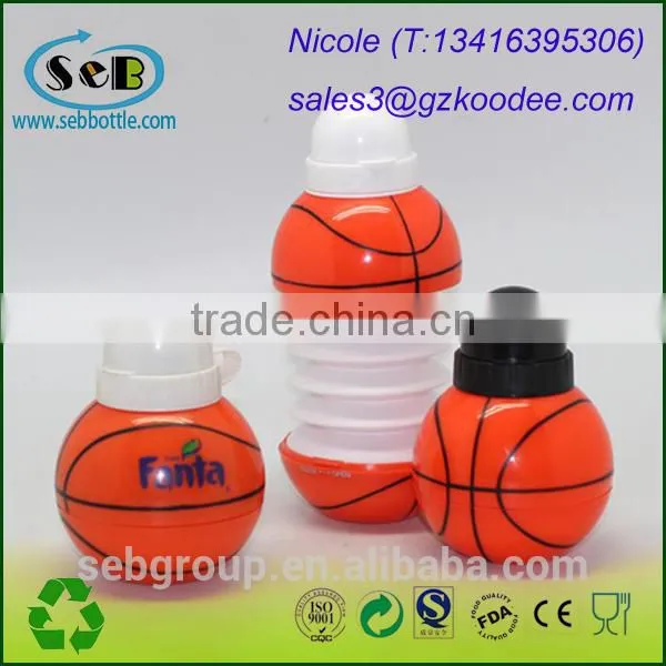 Ball Shaped Plastic Collapsible Sport Bottle photo-3